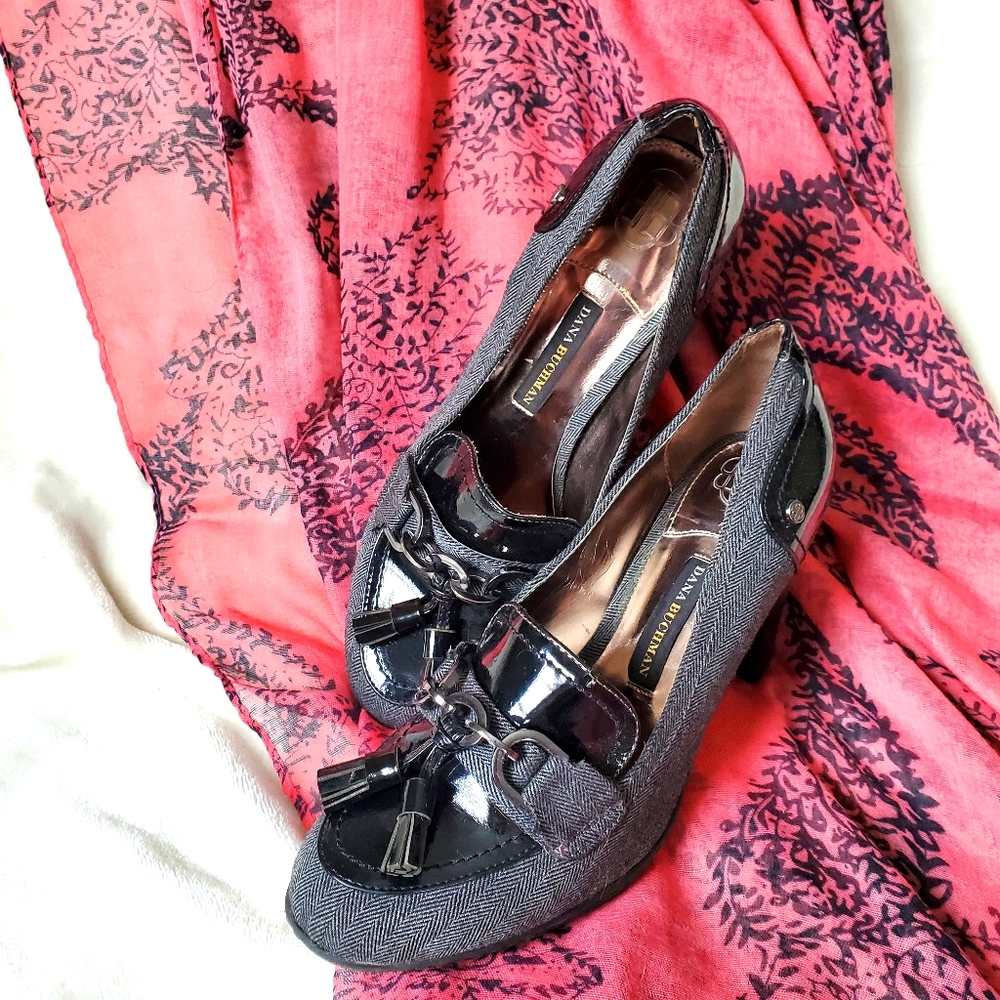 Dana Buchman chunky heels black and gray